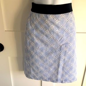 Blue seersucker skirt